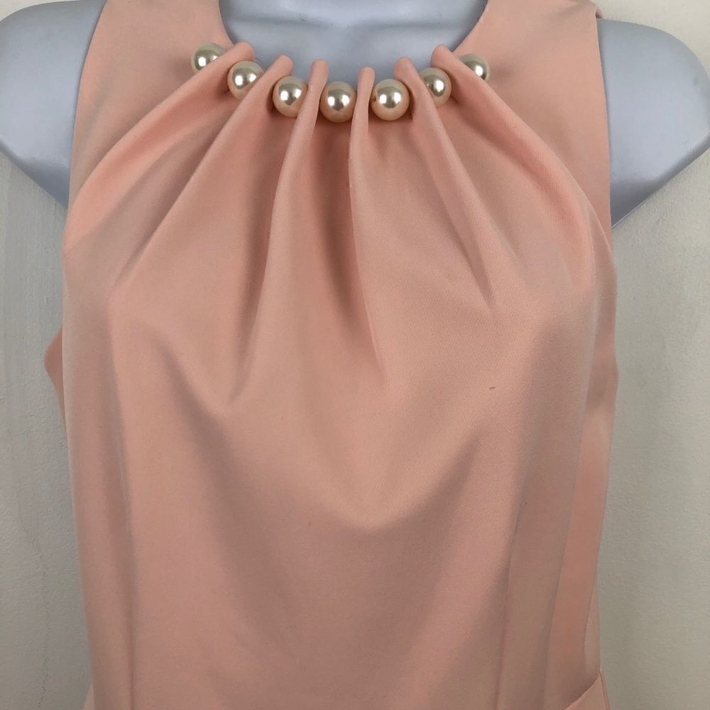 Harper Rose Lovely Peach Dresses With Pearls Along Neckline!